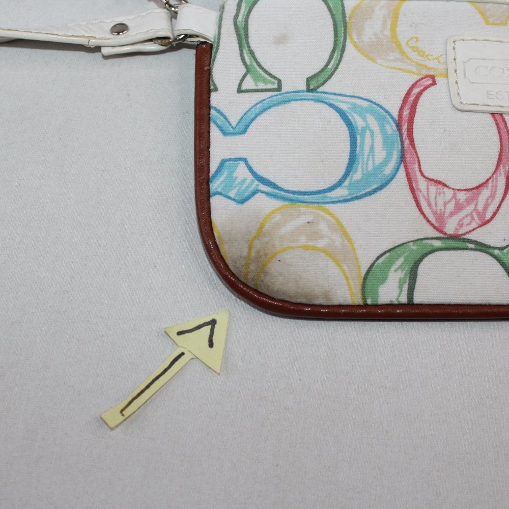Coach Wristlet Multicolored Rainbow C Logo Fabric #162 - Picture 10 of 10